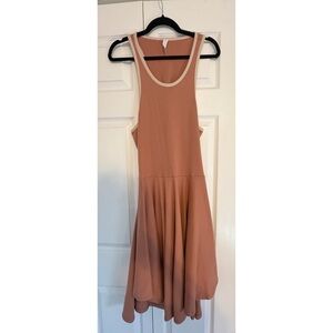 Anthropologie Pink Sleeveless Skater Dress With Open Back